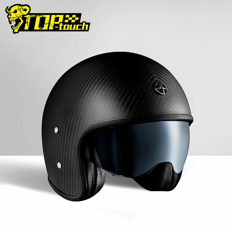 Casco Moto Retro Vintage Casco Moto Open Face Scooter Moto Racing Riding Abatible Protettivo Con Casco