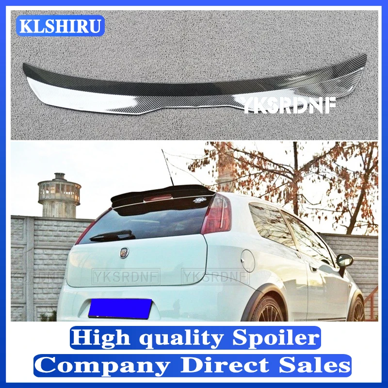 Per Fiat Grande Punto Abarth Spoiler 2007-2010 Fibra Di Carbonio Di Alta Qualità Nero Lucido Spoiler Colore Fai Da Te Spoiler Fiat