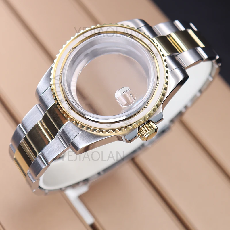 40Mm Gold Luxury Watch Case Strap Cinturino Per Orologio Da Polso Parti Per Seiko Nh34 Nh35 Nh36 Nh38 Movimento 28.5Mm Dial Submariner Gmt-Master