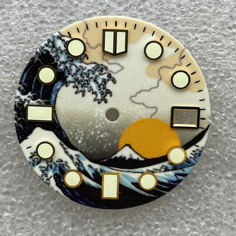 Kanagawa Wave Watch Dial 28.5Mm Per Parti Di Orologi Seiko Nh35 Nh36 4R 6R 7S Movimento Accessori Per Orologi Luminosi Blu