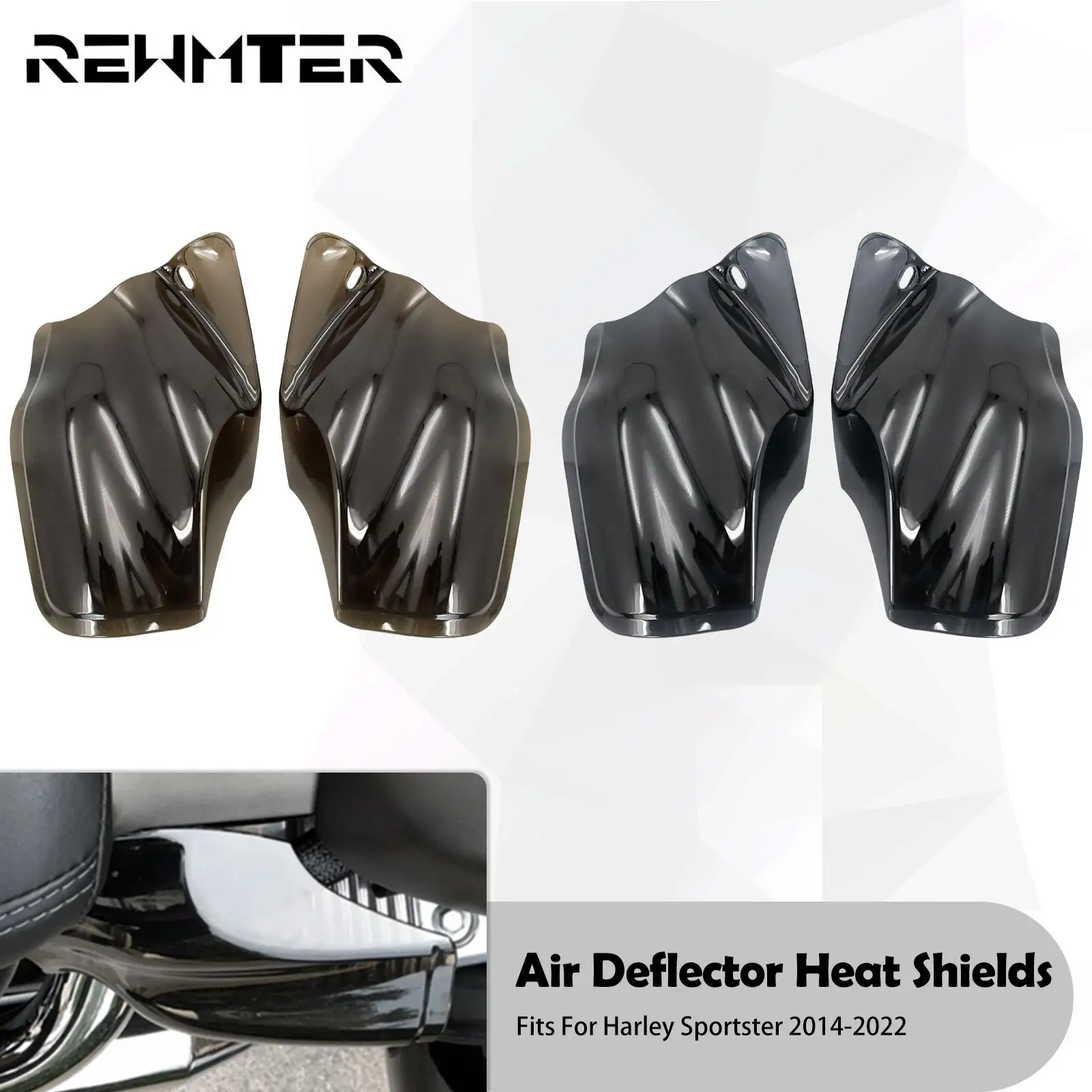 Moto Reflective Saddle Shields Air Heat Deflettore Fumo/Grigio Per Harley Sportster 48 72 883 1200 Xl Forty Eight 2004-2022