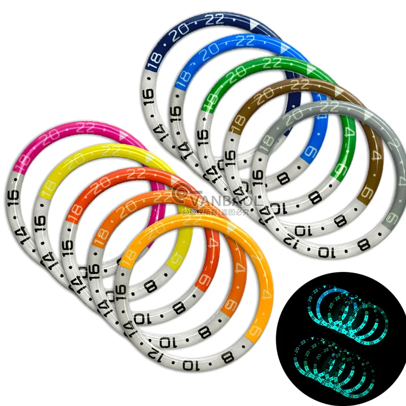 38Mm Cornice Colorata Inserto Seiko Skx007 Srpd Cassa Dell'Orologio Anello In Resina Fit Seiko Skx007 Srpd Nh35 Nh36 Parti Di Custodie Per Orologi Da 
