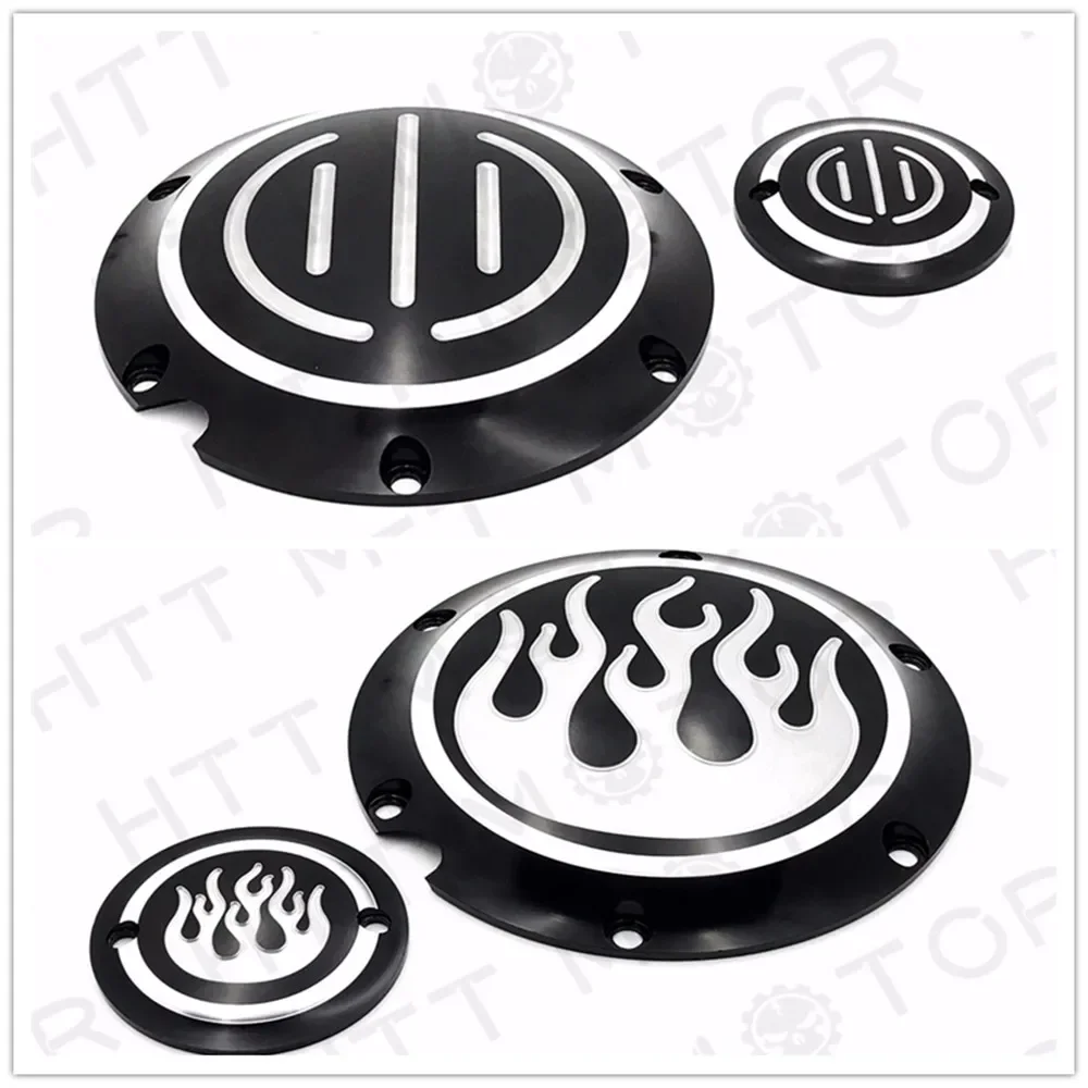 Spedizione Gratuita Parti Del Motociclo Flame Derby Timer Di Temporizzazione Cover Per Harley Davidson Sportster 883 1200 Xl Black Chrome