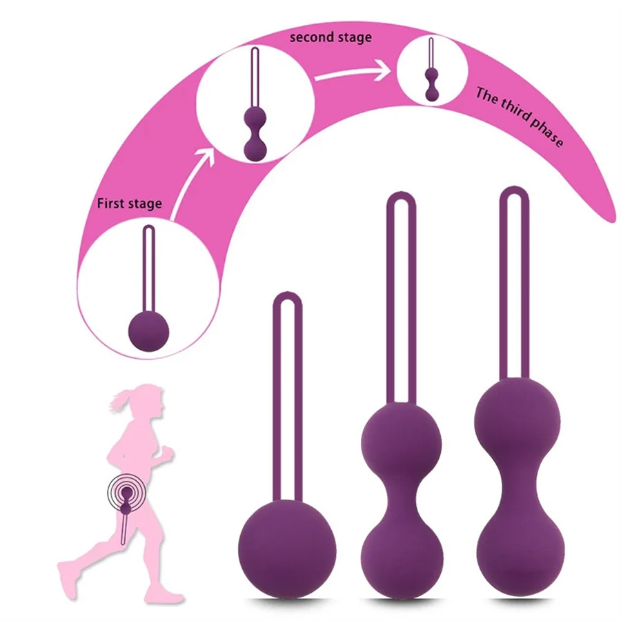 Sfere Vaginali In Silicone Sicuro Pavimento Pelvico Allenatore Muscolare Della Vagina Perinee Stringere Esercizio Palle Di Kegel Giocattoli Del Sesso 