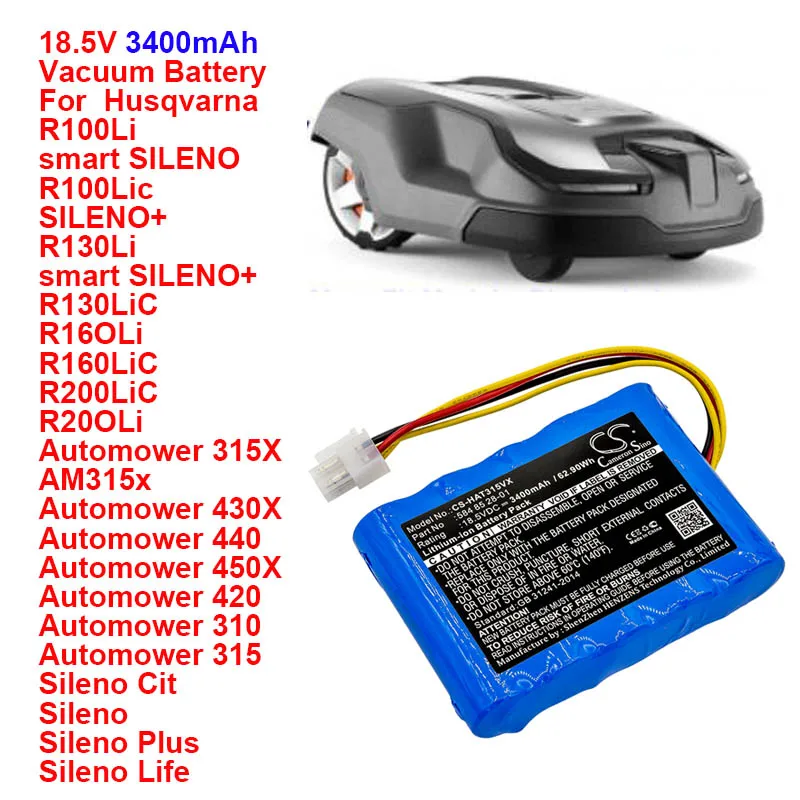 Batteria Per Vuoto 3400Mah Per R100Li Husqvarna Automower 310 315 315X Nota L'Anno Importante Cameron Sino