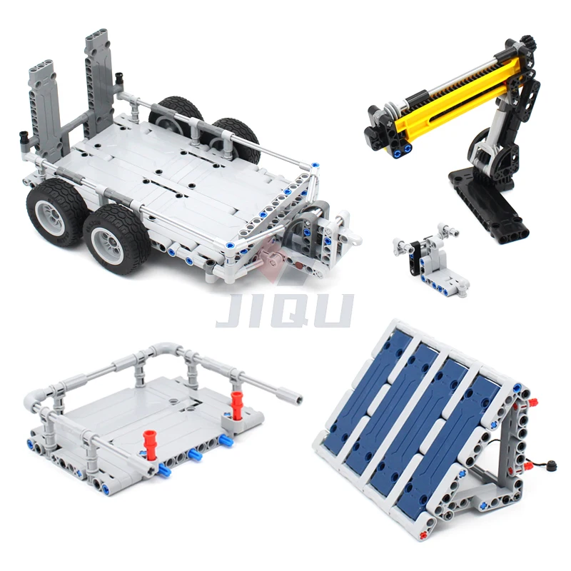 High-Tech Trailer Hitch Bed Extension Crane Pannello Solare Set Moc Building Blocks Pickup F-150 Raptor 42126 Assemblaggio Mattoni Giocattoli