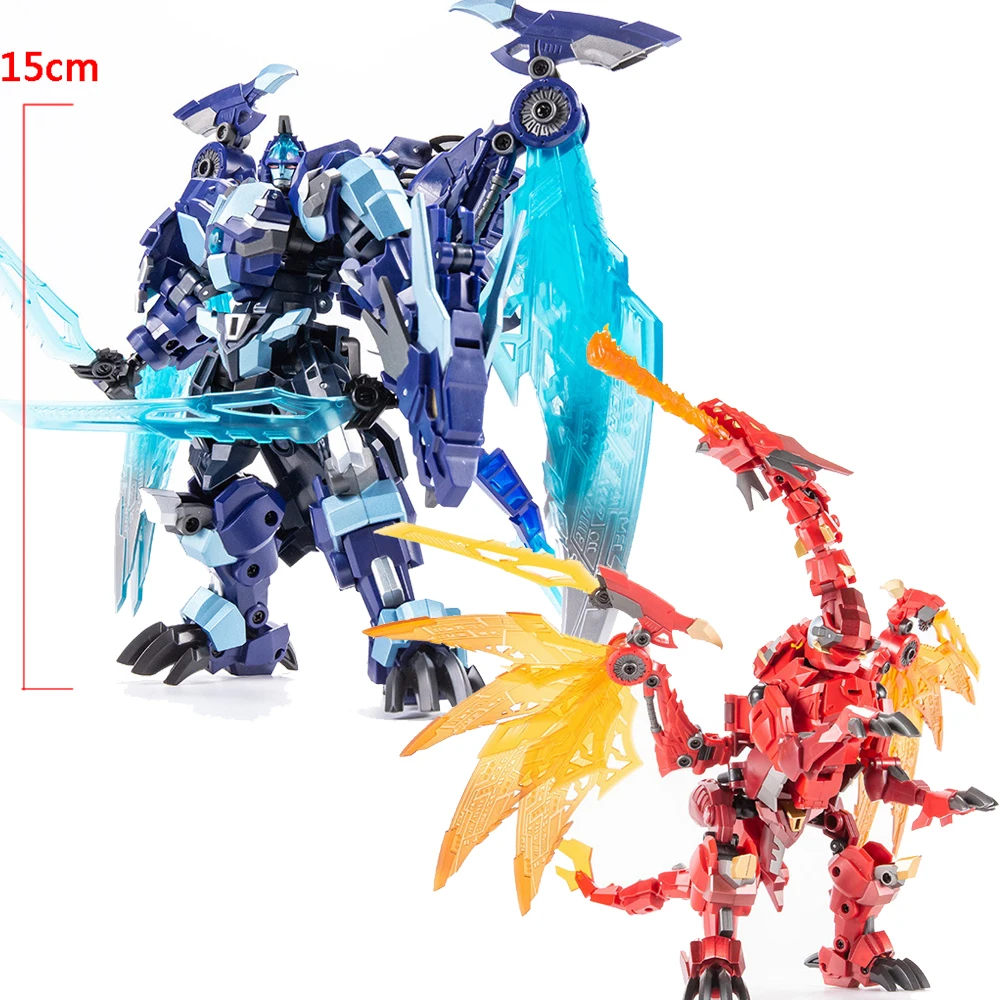 Giocattoli Di Trasformazione Jinbao Flame Red Dragon Blue Ice Dinosaur Beast Wars 8871 Dx09 Df07 Action Figure Model Robot Deformation Op