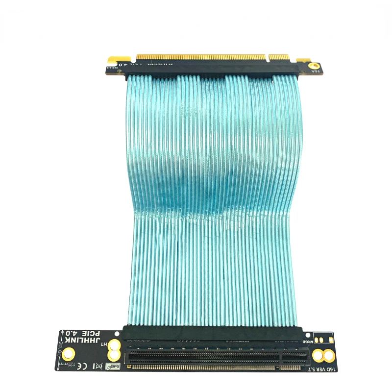 Blu 270 Gradi 4.0 Pcie 4.0 X16 Estensione Della Scheda Grafica Nzxt H1 V1 Custodia Pci Express Riser Cavo Estensore Schermato Placcato Argento