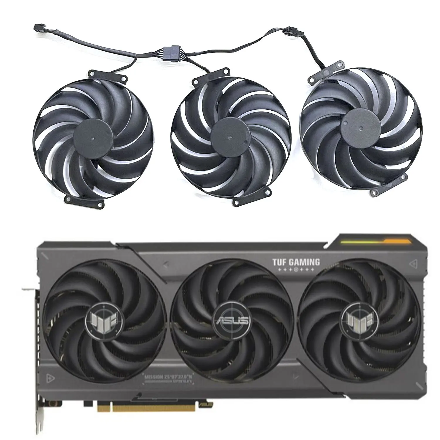Nuovo 98Mm Cf1015U12D T129215Su Muslimyrx7700 Xt Gpu Fan Per Asus Tuf Gaming Radeon Rx 7700 Xt Rtx 7800 Xt Oc Version