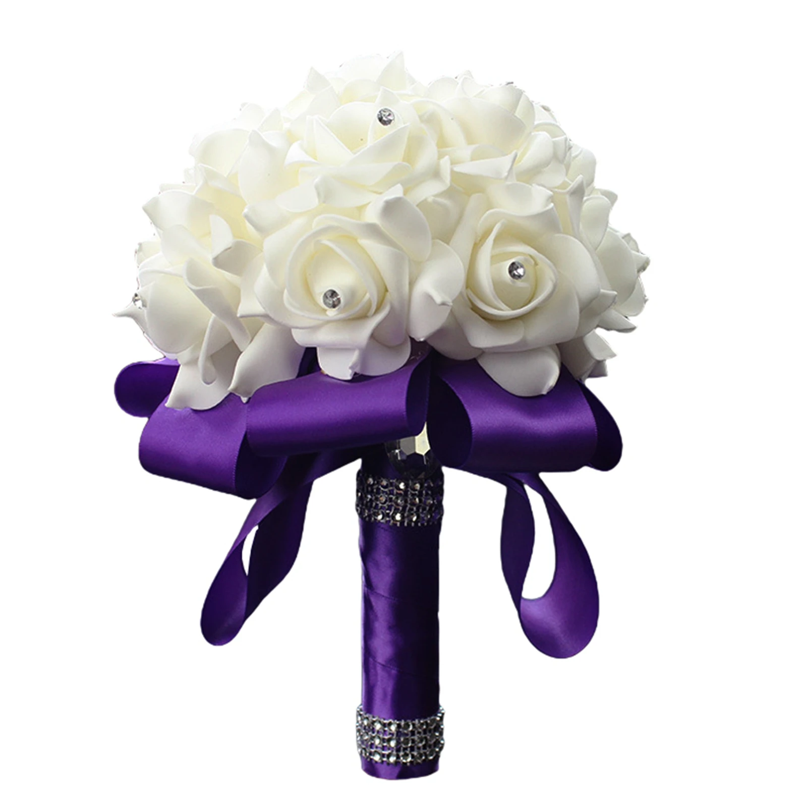 Qtinghua Bouquet Romantico Da Sposa Bouquet Da Sposa Bouquet Da Damigella D Onore Fiori Artificiali Festa Di San Valentino