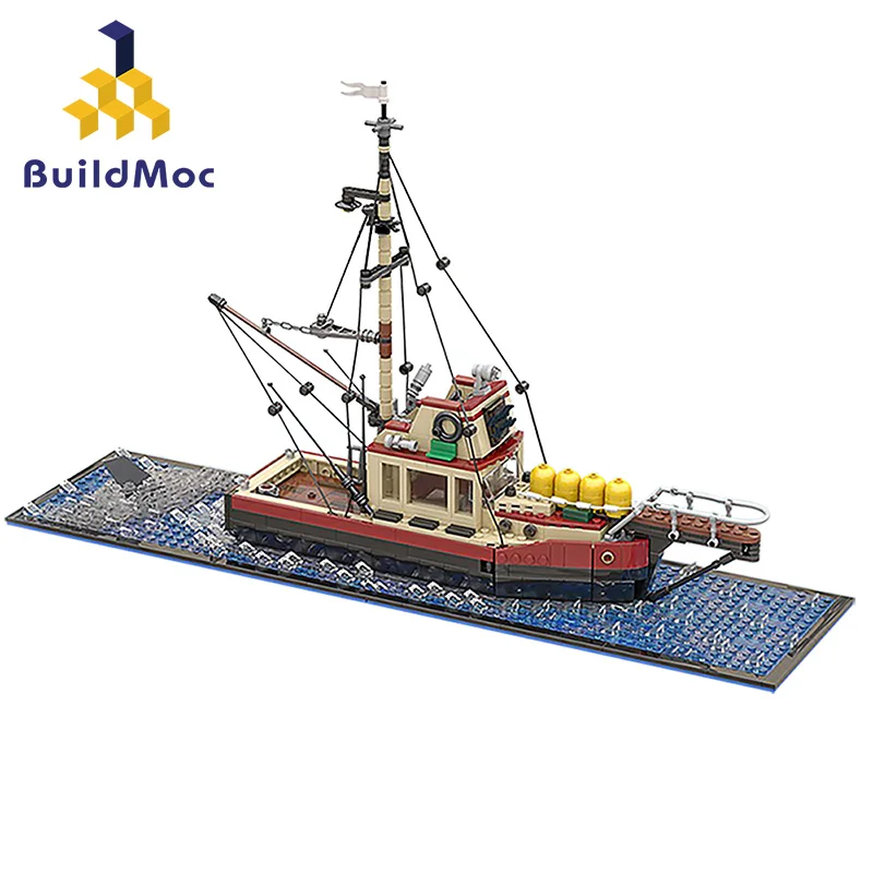 Barca Da Pesca Pirate Building Blocks Idea Shark Wreck Model Submarine Military Series-Battle Ships Bricks Toys For Kid Gifts