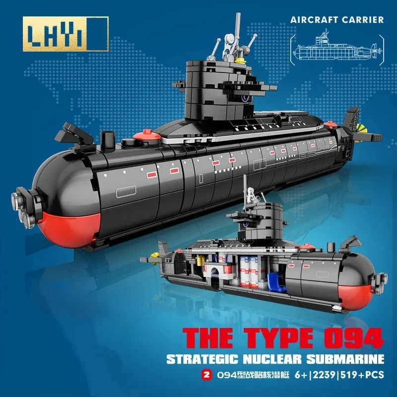 New Modern High Tech Military The Type 094 Military Submarine Soldier Building Blocks Set Model Dolls Brick Kids Toys
