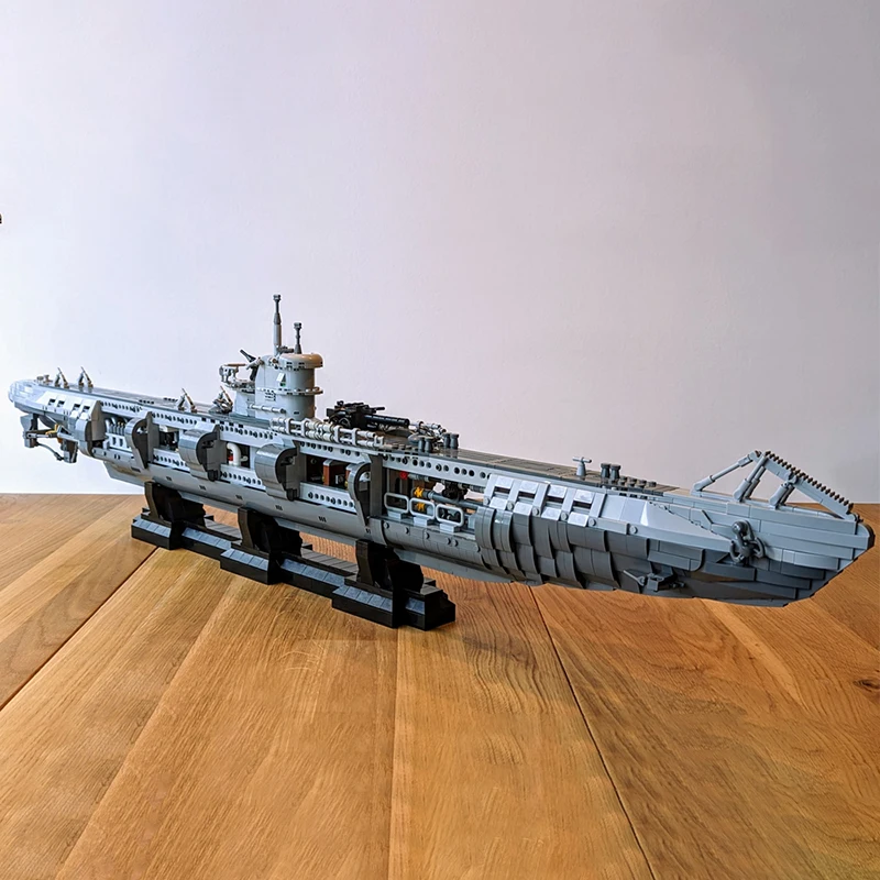 Buildmoc World War Ii U-Boat Type Viic Submarine Building Block Set Warship Boat Brick Game Toy Bambini Compleanno Regalo Di Natale