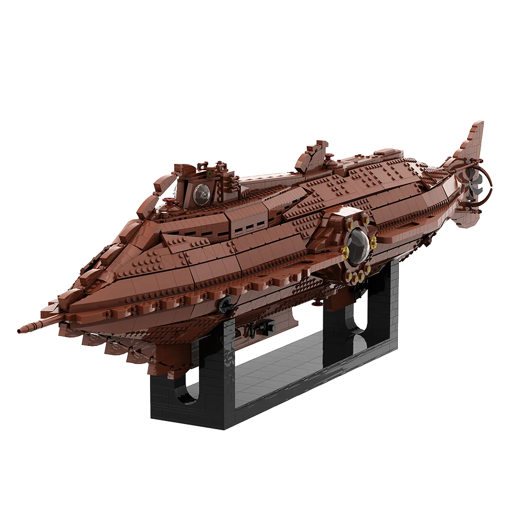 Gobricks Moc Submarine Legs Under The Sea Ship Nautilus Building Blocks Set 20000 Boat Vessel Bricks Toys For Children Gifts