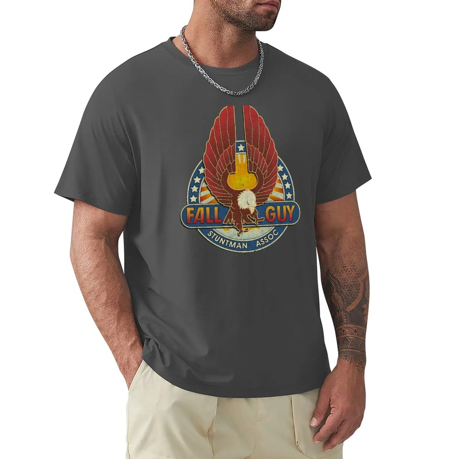 Autunno Guy Stuntman Association T-Shirt Vintage T Shirt Humor Tee-Shirt Mens Graphic T-Shirt Moda Uomo T-Shirt Cotone Top