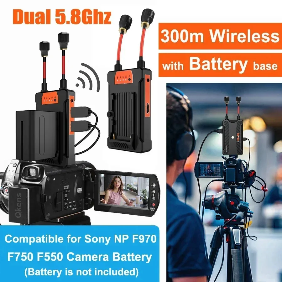 Ricevitore Trasmettitore Video Extender Hdmi Con Trasmissione Wireless Da 300M Per Yolobox Pro Camera Live Streaming Pc Tv Supporto Batteria