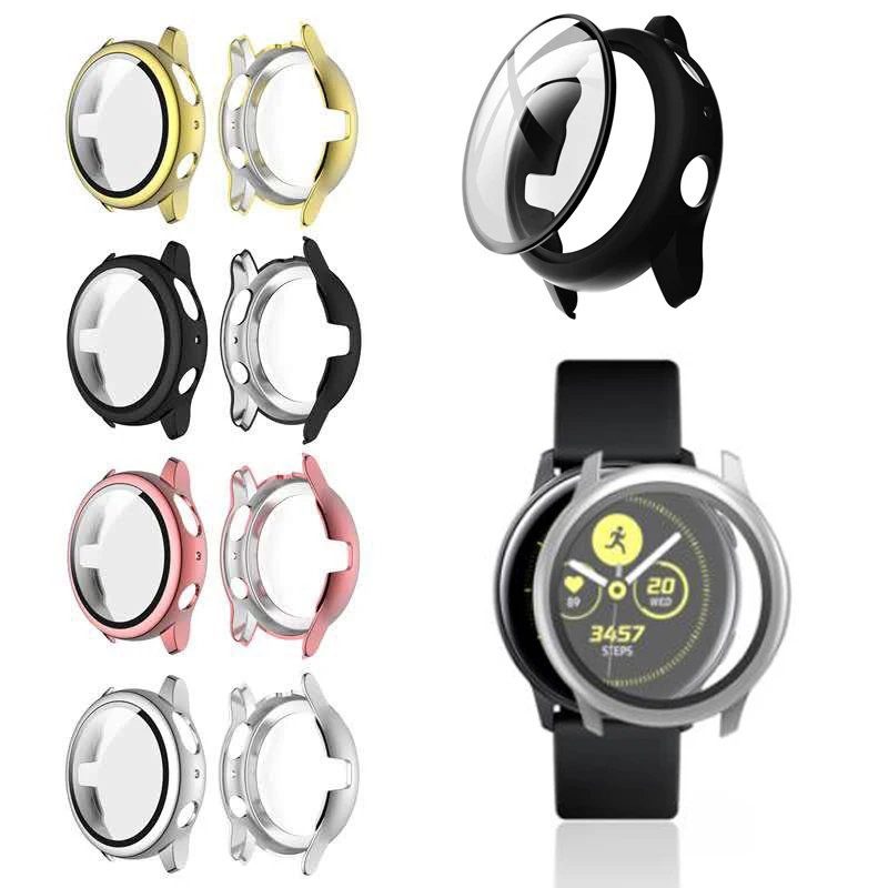 Vetro + Custodia Per Samsung Galaxy Watch Active 2 44Mm/40Mm All Around Cover Paraurti Screen Protector Galaxy Watch Active 2 44Mm 40Mm