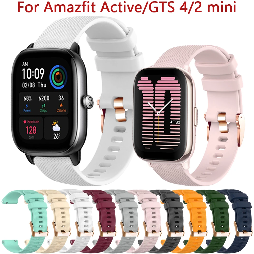 Cinturino In Silicone Da 20Mm Per Huami Amazfit Active Gts 4 2 Gtr Mini Watch Strap 3 2E Bip U Gts4 Gts2 Mini Bracciale Cinturino Correa
