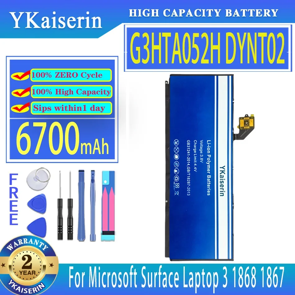 Ykaiserin Battery Muslimynt02 Muslimate 6700Mah Per Microsoft Surface Laptop 3 Laptop3 1868 1867 Bateria