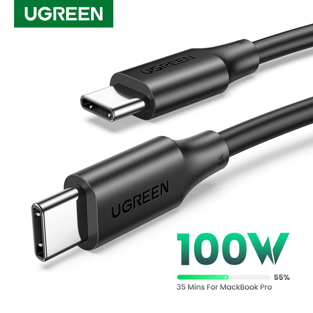 Cavo Ugreen Da Usb C A Usb Type-C 100W 60W Per Iphone 15 Macbook Samsung S23 Cavo Di Ricarica Rapida E-Marker Cavo Usb Tipo C 100W Pd