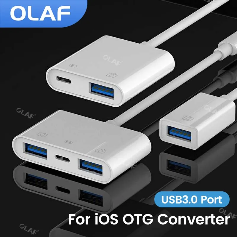Olaf Lighting To Usb Otg Converter Adapter Per Iphone 14 Pro Max Mouse Keyboard Ricarica U Disk Camera Cardreader Data Converter
