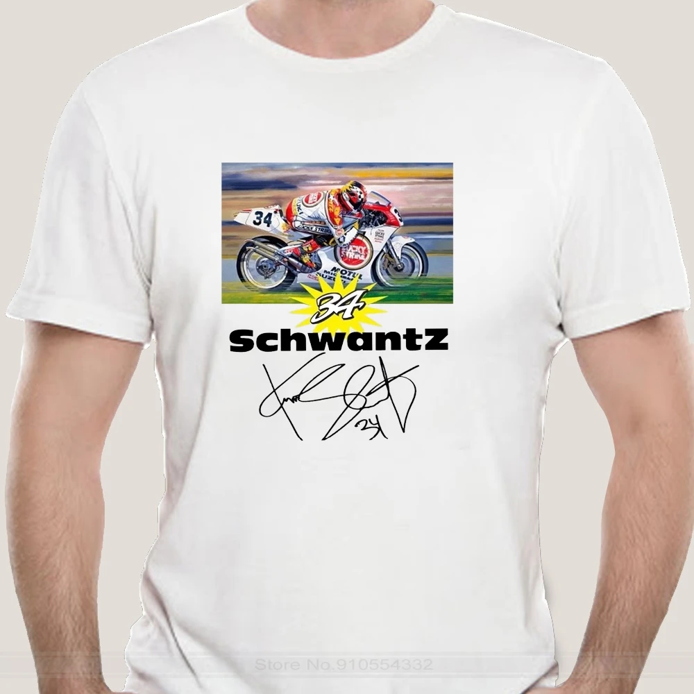 Kevin Schwantz Ispirato Numero 34 Biker Logo T-Shirt Uomo Camicia Stampa Cotone Vendite Calde T-Shirt Manica Corta Da Uomo Estate