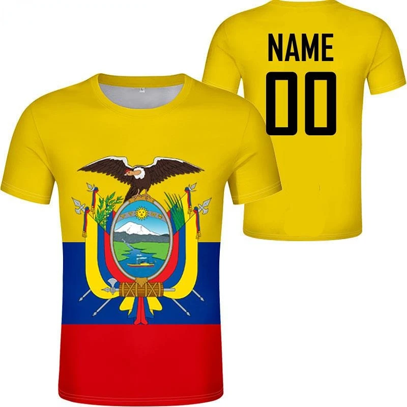 Personalizzato Qualsiasi Nome Numero Ecuador T-Shirt Ecu Shirt Nation Flag Spanish Ecuadorian Soccer T-Shirt Per Uomo Donna Top
