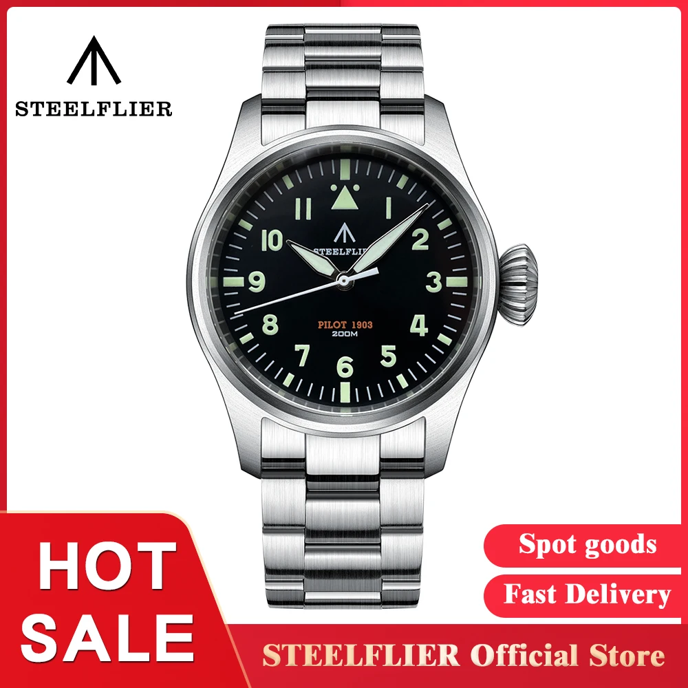 Steelflier Ufficiale Sf740 V2 Orologio Da Polso Al Quarzo Di Lusso Pilot Big Crown Super Luminoso Vh31 Movimento Muto Orologio Impermeabile Alla Moda