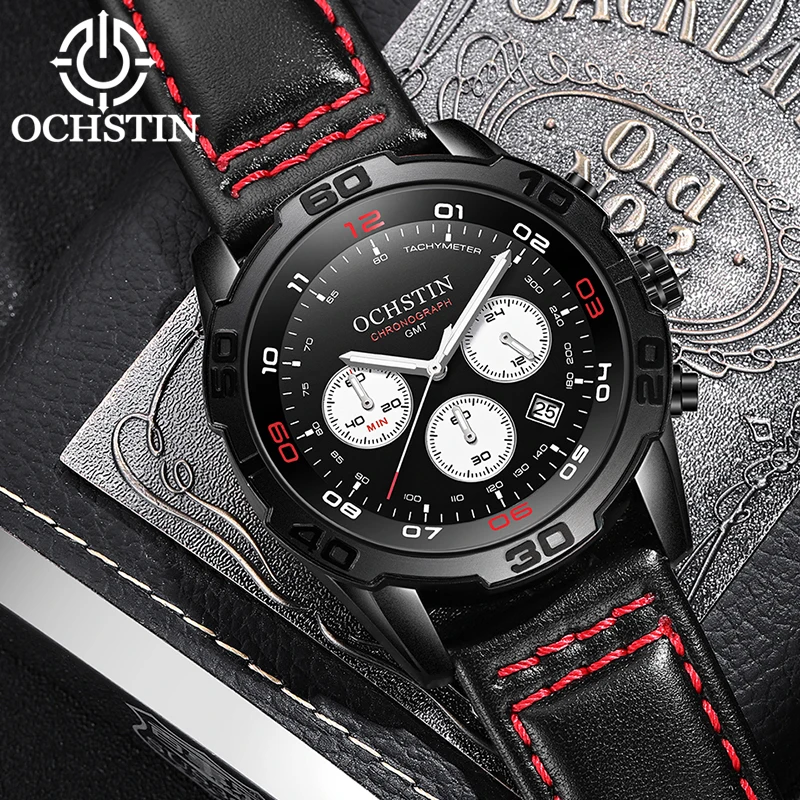 Ochstin Original Brand Pilot Series Fashion Watches Orologio Al Quarzo Da Uomo Con Movimento Al Quarzo Multifunzionale