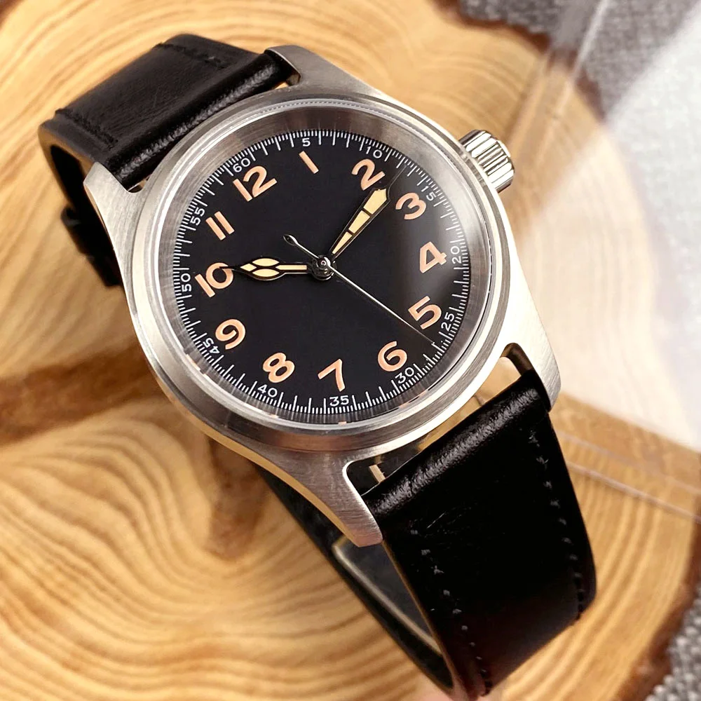 Tandorio 36Mm Pilot Sapphire Glass Nh35A Movement 20Atm Waterproof Diving Aviation Orologio Da Uomo Verde Luminoso