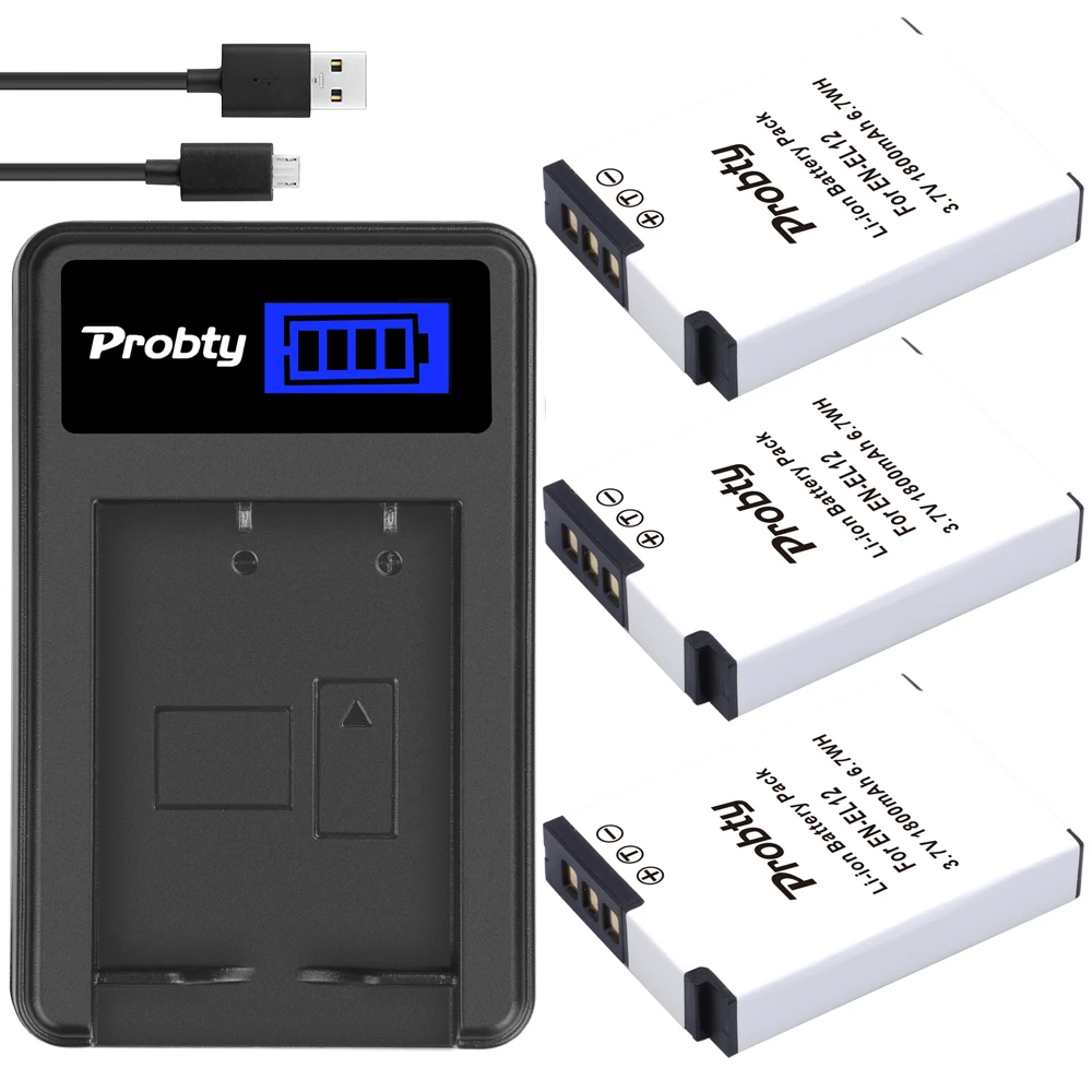 En-El12 Batteria & Caricabatteria Per Nikon Coolpix S6000 S6100 S6200 S6300 S8200 S9300 S610 S610C S620 S630 S710