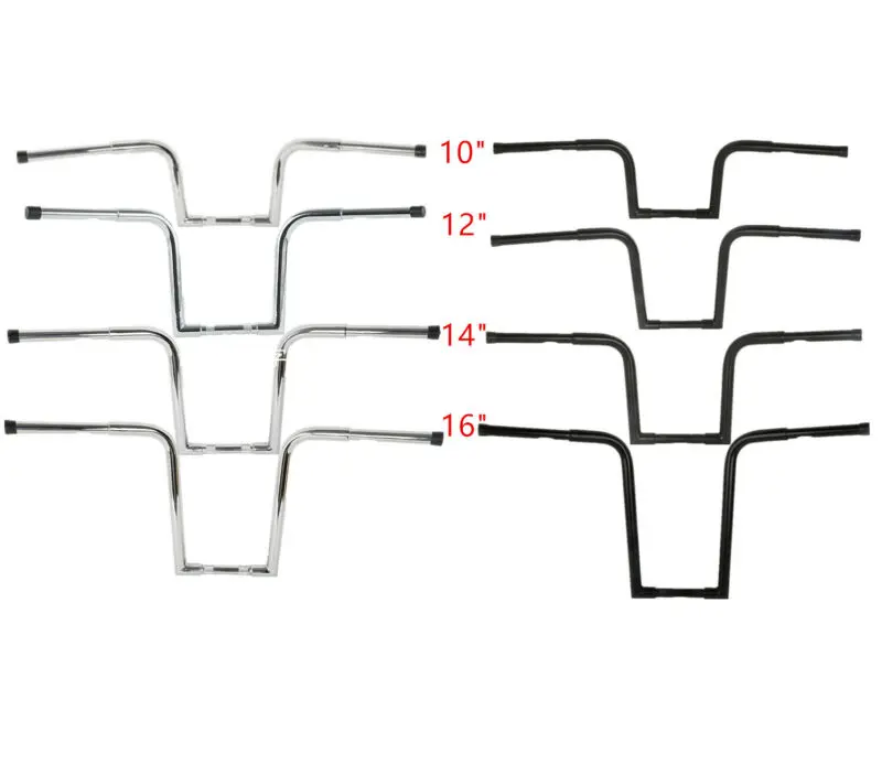 Moto 1.25 "Ape Hangers Bar Manubrio Grasso Per Harley Softail Sportster Xl 883 1200 Flst Custom 10"/12 "/14"/16 "Rise
