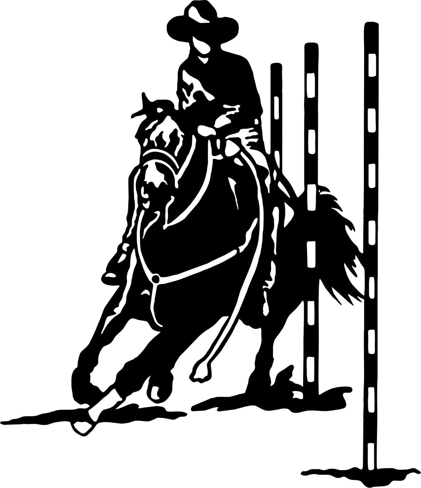 Per Rodeo Pole Bending Cowboy Cowgirl Horse Car Truck Window Vinyl Decal Sticker Styling