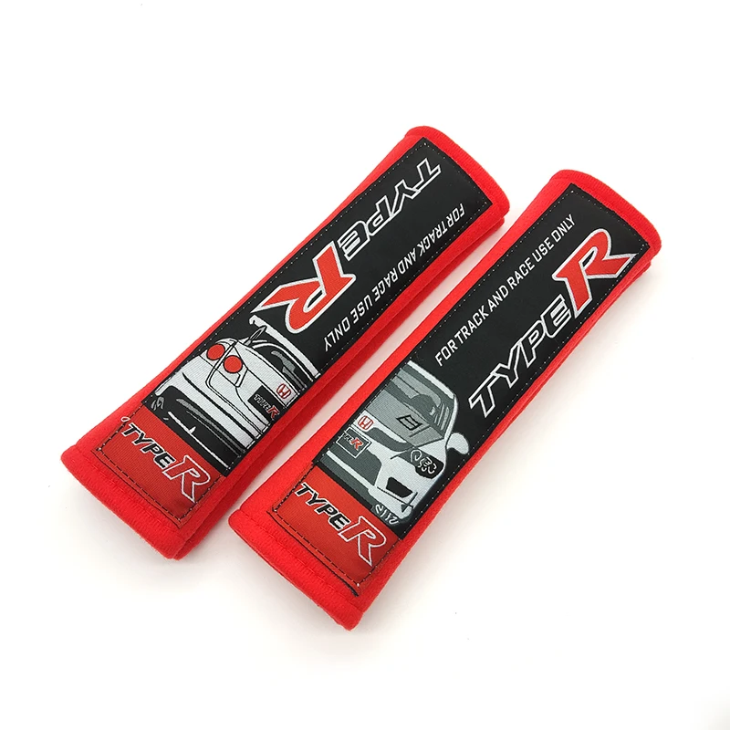 Car Styling Jdm Tipo R Emblema Nylon Ricamo Copertura Della Cintura Di Sicurezza Dell'Auto Spallina Per Honda Civic Gk5 Fd2 K20A Accessori Auto