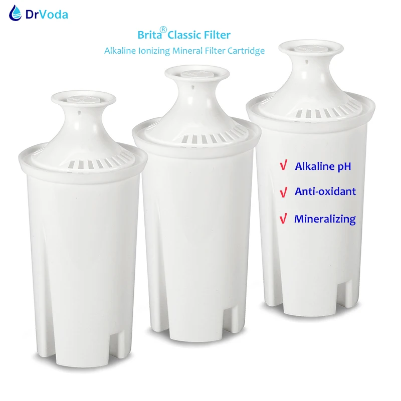3/6-Pack Brita Classic Filter Cartuccia Filtrante Di Ricambio Ionizzante Alcalina-Alcalinizzatore Ph Per Purificatore Brocca Filtro Acqua