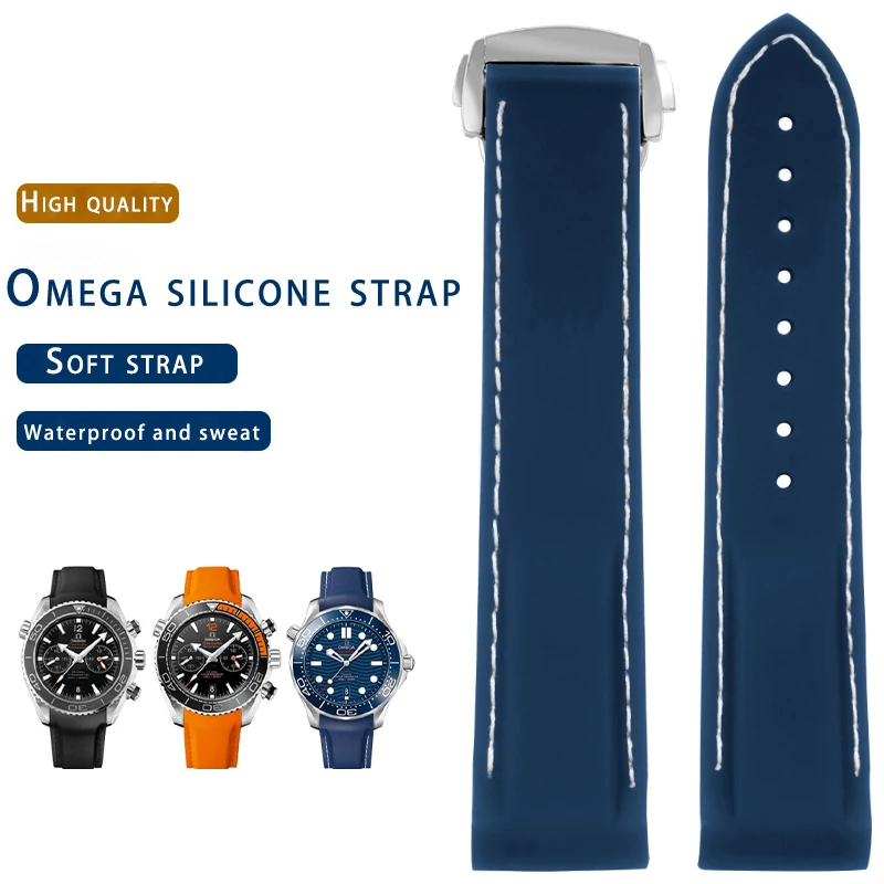 Cinturino In Gomma Siliconica A Bocca Curva 20 Mm22Mm Per Omega Seamaster Ultra Deep 600 Cinturino Sportivo Da Immersione Bracciale Da Uomo Fibbia Pie