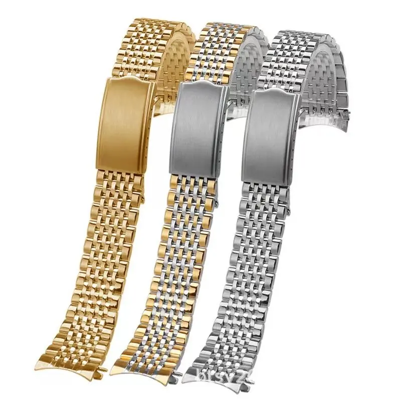 18Mm 19Mm 20Mm Bead Of Rice Band Bracciale Con Cinturino Curvo In Acciaio Inossidabile Solido Adatto Per Omega 007 Seamaster