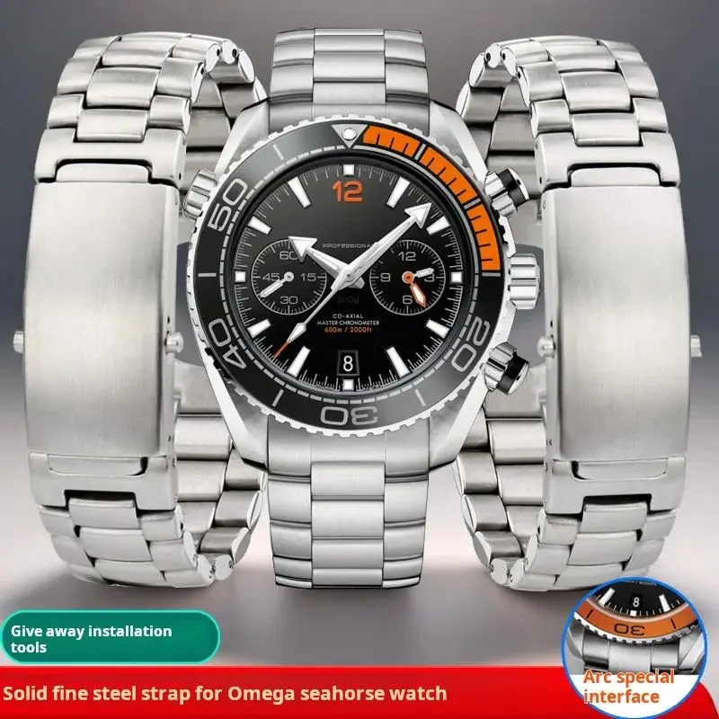 Bracciale Da Uomo Da 22Mm Per Omega Seamaster 600 Cinturino Per Orologio Precision Steel 215/232 Marine Universe Steel Strap Orologio In Acciaio Inoss