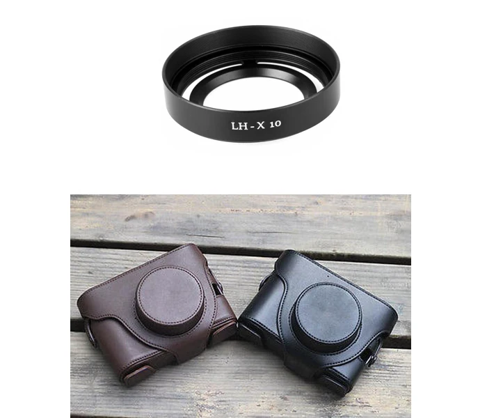 Custodia Per Fotocamera 2 In 1 Con Tracolla + Paraluce Lh-X10 Per Fujifilm Fuji X10 X20 X-10 X-20