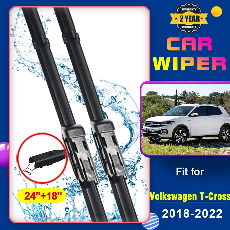 Tergicristalli Per Auto Per Volkswagen Vw T-Cross C11 Tcross 2018 ~ 2022 Tergicristalli A Lama Ibrida Anteriori Per Auto Tergicristalli Accessori Auto