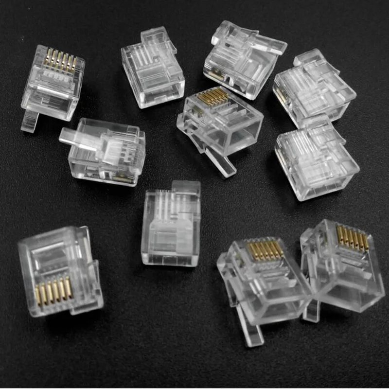 Nuovo 10-100 Pz Rj12 Six-Core Clear Crystal Head 6 P6C Posizione Fibbia Destra Misura Per Nxt Ev3 High-Tech Moc Blocks Parti Giocattoli Fai Da Te