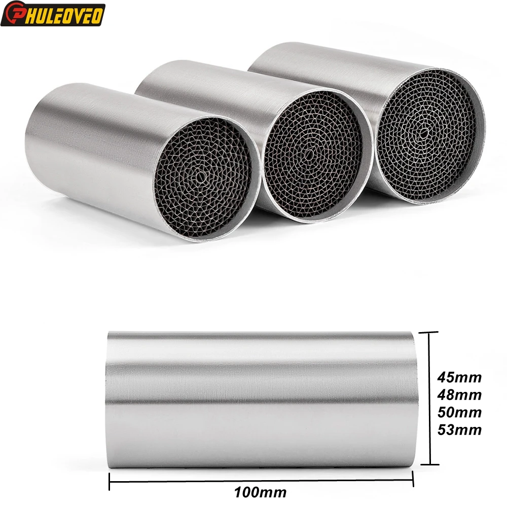 Od:45Mm 48Mm 50Mm 53Mm L:40Mm 45Mm 50Mm 100Mm Scarico Moto Universale Anteriore Mid End Link Pipe Db Killer Can Sound