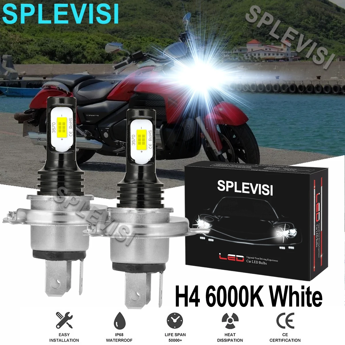 2X70W Faro Moto Led Bianco Per Honda Goldwing 1100 1981-1983 Goldwing 1500 1991-1997 Gl1500 Goldwing 1988-1997