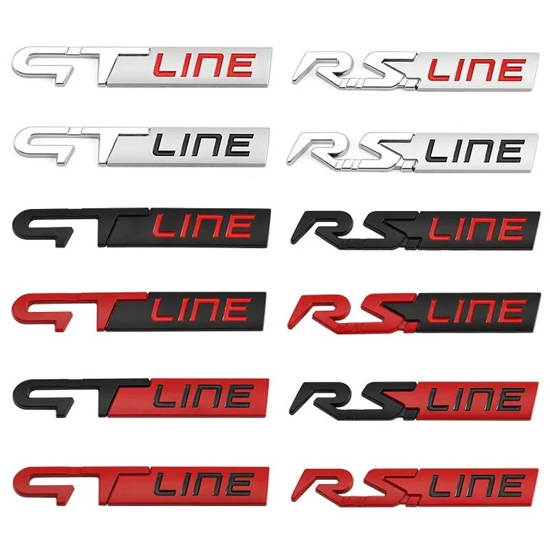 Car Metal Gt Rs Line Badge Emblem Decalcomanie Sticker Per Renault Logan Clio Megane 2 3 4 Captur Koleos Espace Twingo Duster Kadjar