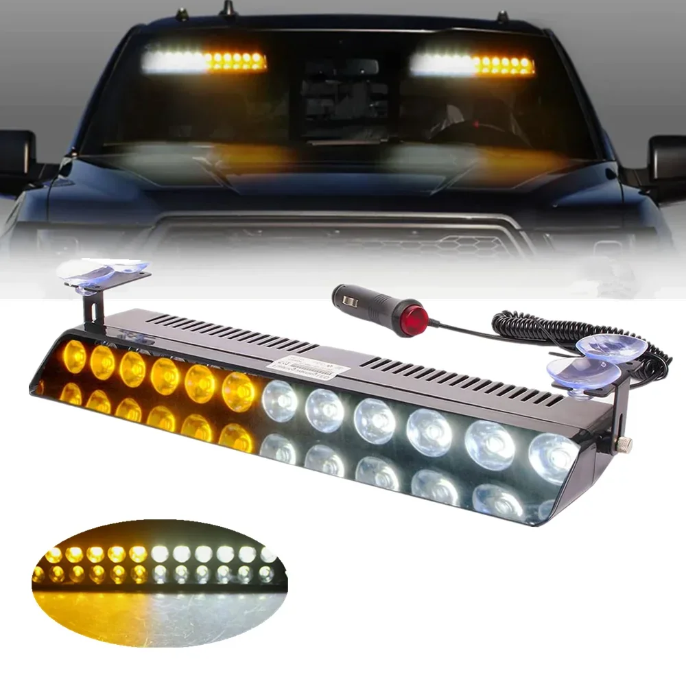 12 Led Strobe Light Bar Car Ventosa Luce Lampeggiante 12V Car Emergency Warning Beacon Parabrezza Dash Lampada Di Pericolo Per Auto Suv