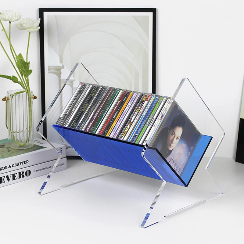 Capacità Di Archiviazione Cd Organizer Rack Disc Stand Organizer Luxury Portable Rails Cd Rack Minicqual Porta Dvd Display Furnitures
