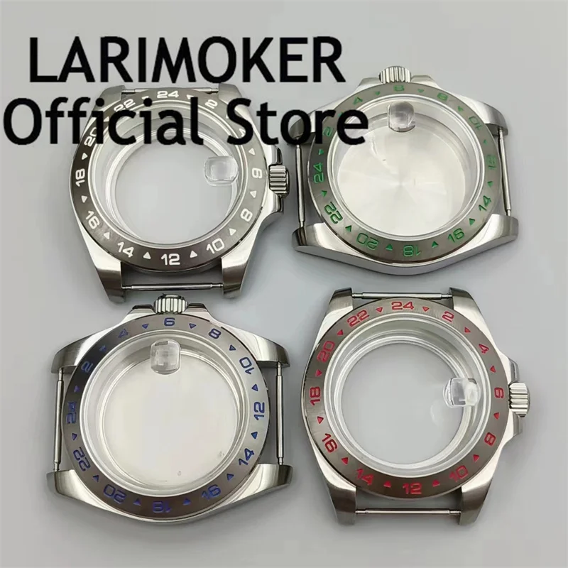 Larimoker 40Mm Solid Border Explorer 2 Look Watch Case Vetro Zaffiro Fit Nh34 Nh35 Eta2824 Pt5000 Miyota 9015