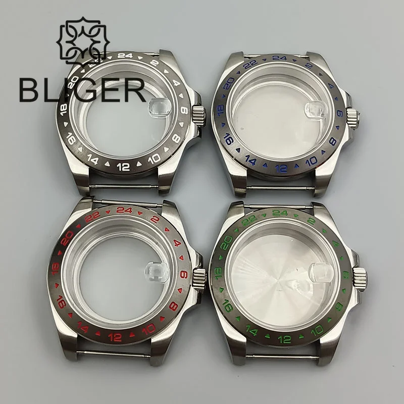 Bliger Nuova Cassa Dell'Orologio Da 39Mm Cornice Graduata 24 Ore Per Vetro Zaffiro Explorer Fit Nh34 Nh35 Eta2824 Pt5000 Miyota 9015 Movimento