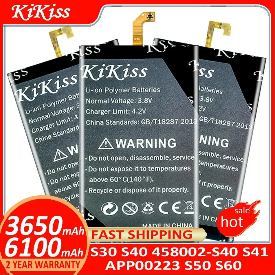 Batteria Kikiss Per Caterpillar Cat S30 S40 458002-S40 S41 App00223 S50 S60 S62 , S62 Pro Batteria + Track No.