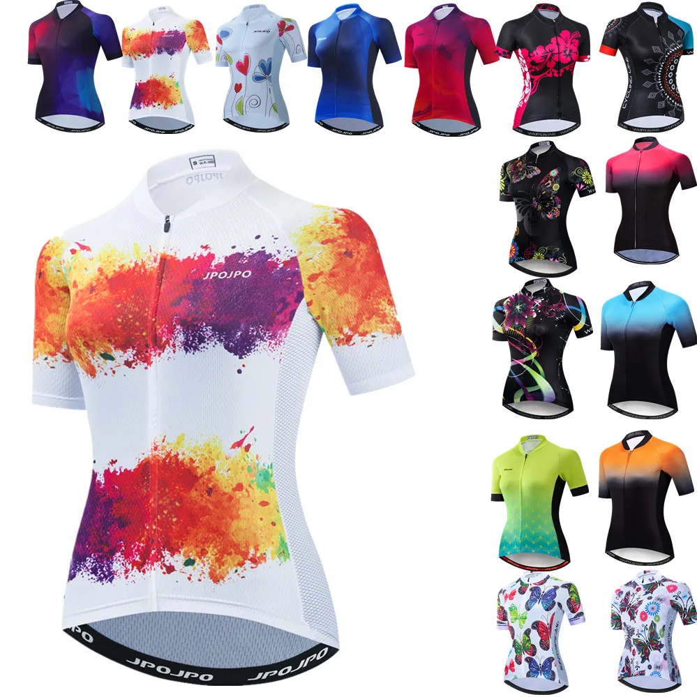 Maglia Da Ciclismo Donna Bike Mountain Road Mtb Top Camicia Da Bicicletta Femminile Manica Corta Racing Abbigliamento Da Equitazione Estate Lady Aranc